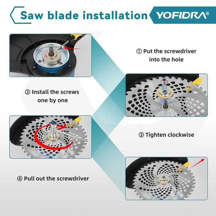 YOFIDRA 10-инчова електрическа косачка за трева 6000W 58000 об/мин