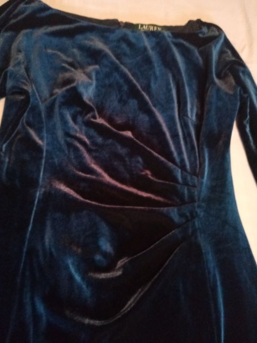 Rochie catifea bleumarin