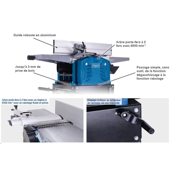 Abricht 2 in 1 masina de rindeluit si de degrosat scheppach hms 1500 .