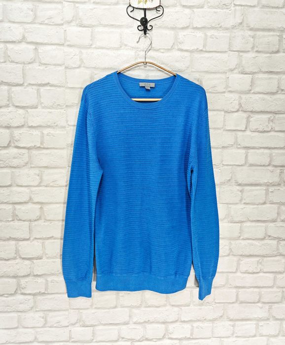 COS Мъжки син памучен пуловер размер М