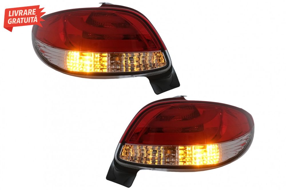 Stopuri Peugeot 206 HatchBack 3/5 usi (1998-2004) Rosu & Alb