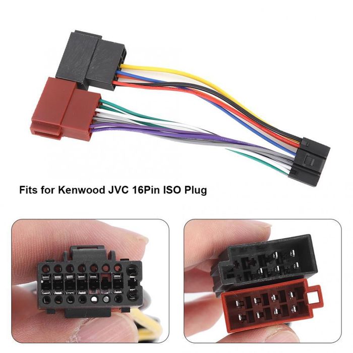 конектор букса за автомобилно радио kenwood jvc 16pin iso automax