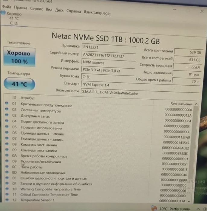 Продам ssd m.2 1TB Nvme