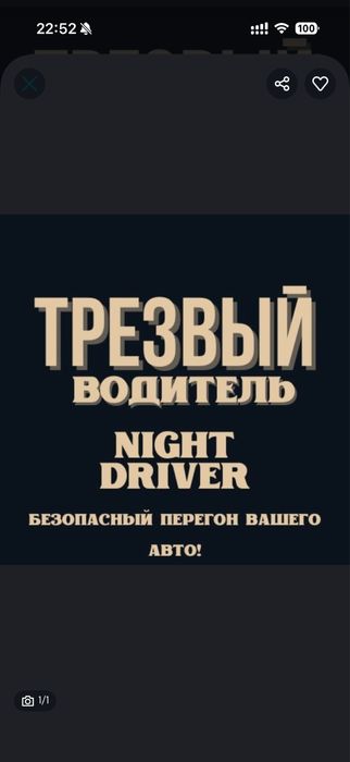 Трезвый Водитель Night Driver 1