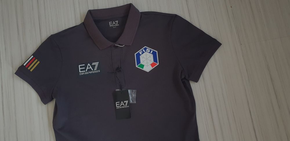 Emporio Armani EA7 Ski Team Italia Pique M НОВО ОРИГИНАЛ Дамск Тениска