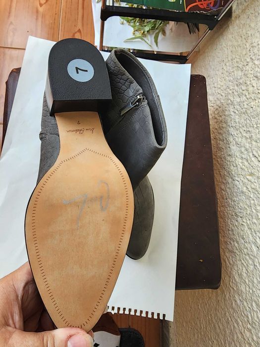 Botine Sam Edelman Joey din piele, gri oțel. Raport Excelent Calitate-Preț!