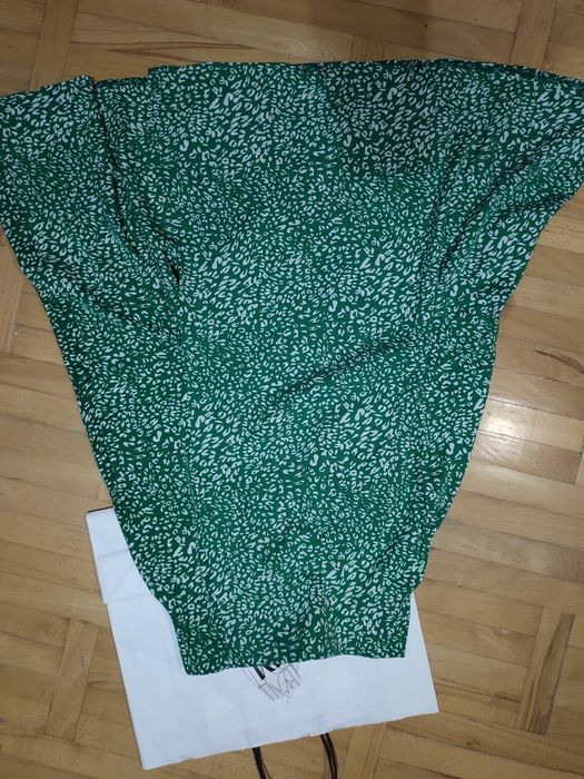 Юбка  шёлк осень весна  голубой бежевый зебра карго брючки