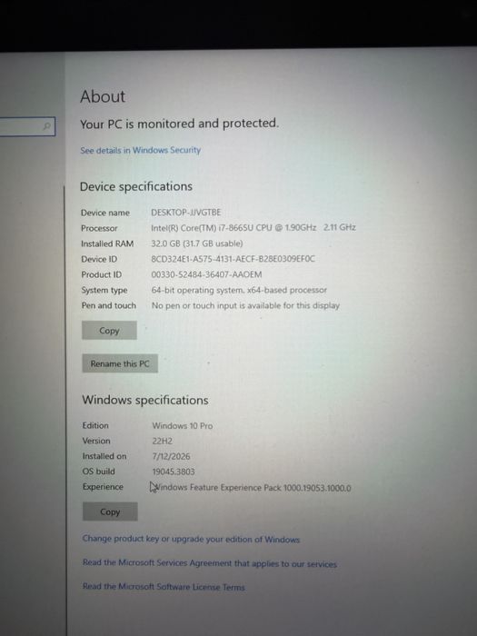 Lenovo Thinkpad T590 - i7, 32GB RAM, 500GB SSD