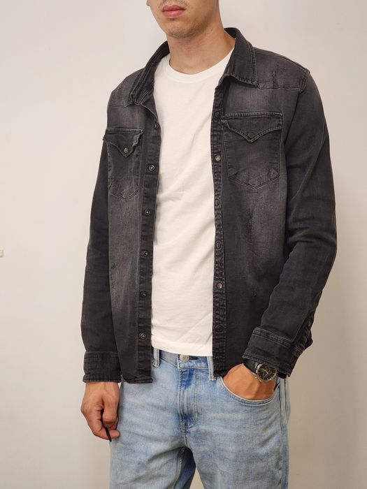 Черна дънкова риза- размер М