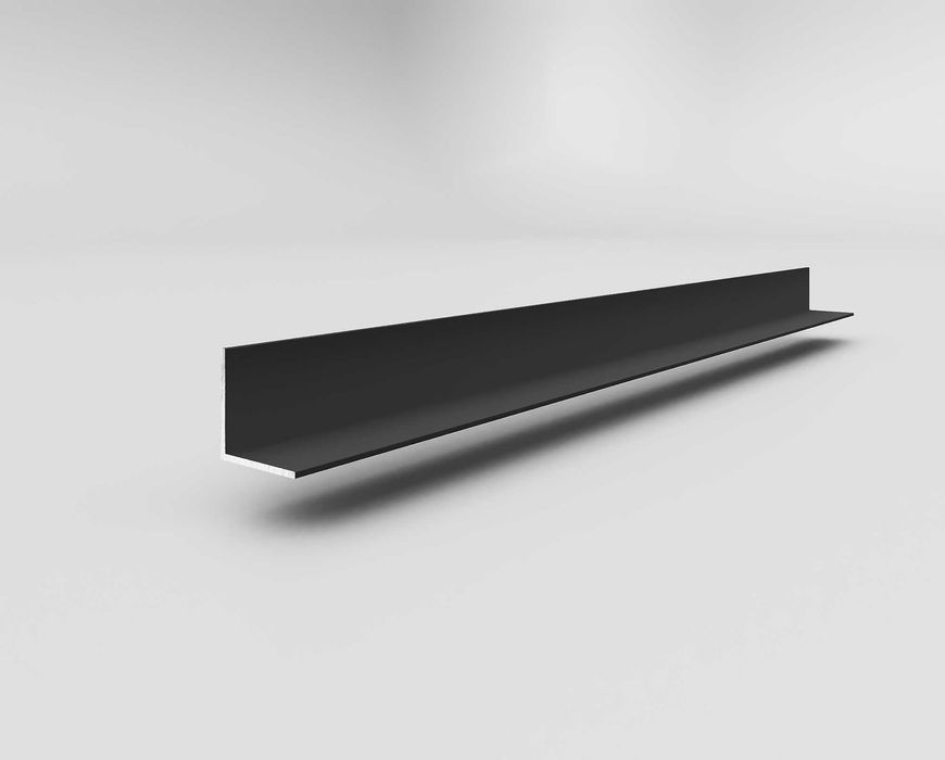 Уголок 1×1 см, алюминиевый, чёрный, матовый