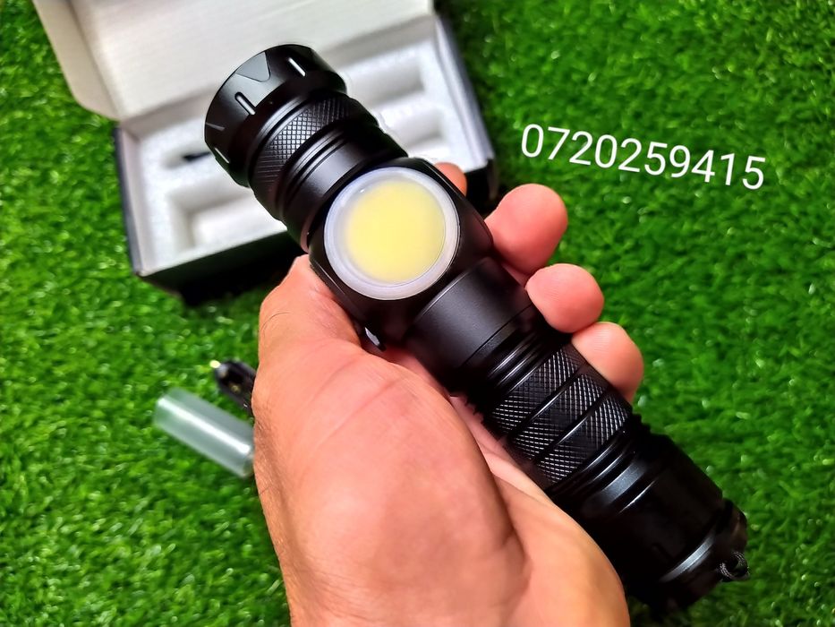 Lanterna LED Tip Laser+COB, Reincarcabila, USB, 5000 Lumeni, 9 Moduri