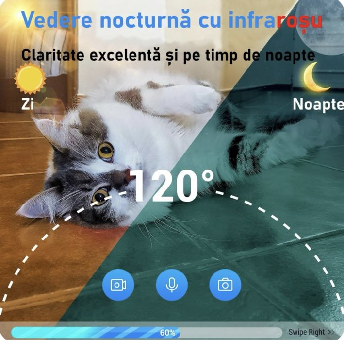 Hrănitor Automat Smart pentru Câini și Pisici Fish & Paws, Capacitate 6L, WiFi Dual 5G/2.4G, Cameră Live 1080p Full HD, Audio Bidirecțional, Nou