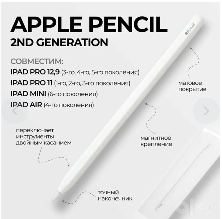 Apple pensil 2 поколения