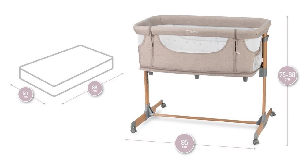 Pat bebe pliabil momi + saltea cocos+ 2 cearceafuri