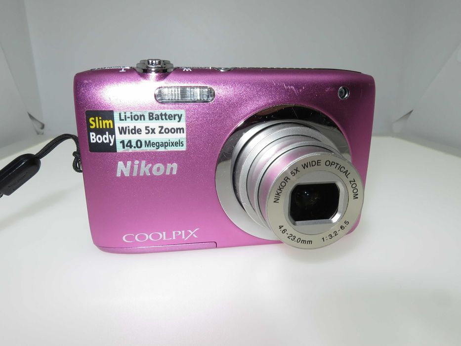 Nikon Coolpix S2600 розов ултра компактен фотоапарат, 14MP комплект