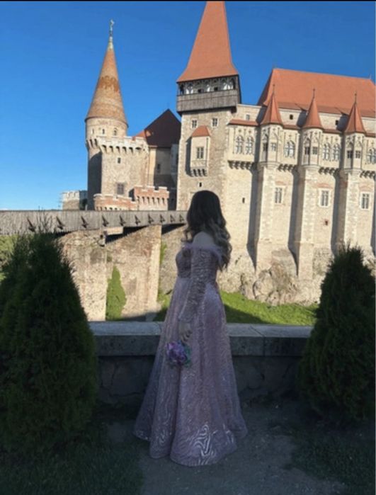 Rochie dama roz lunga