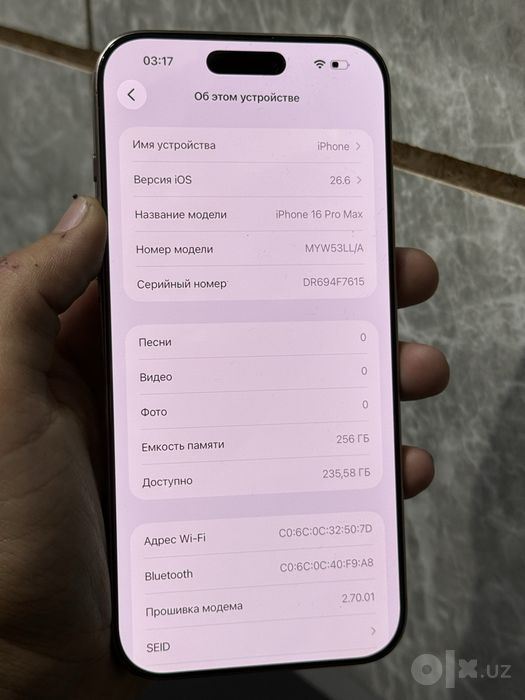 Iphone 16 pro max holati zur