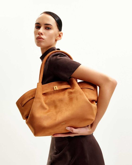 Дамска чанта  JW PEI – като нова Hana Medium Faux Suede Tote Bag - Brown