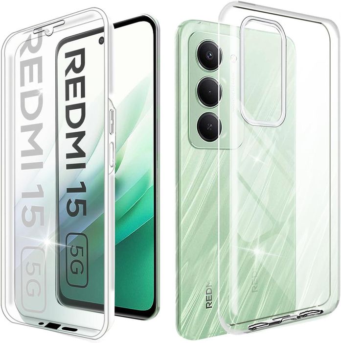 Прозрачен 360° градуса кейс за xiaomi redmi 15 4g