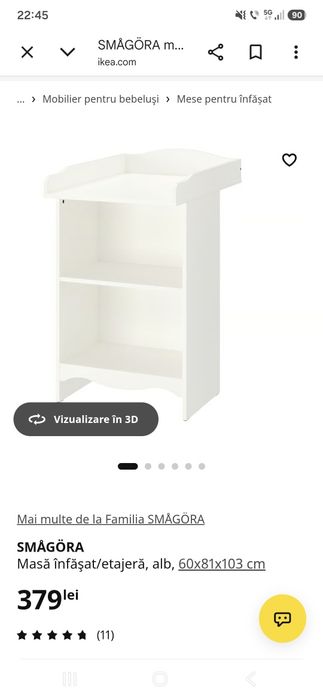 Masa de infasat+ etajera Ikea