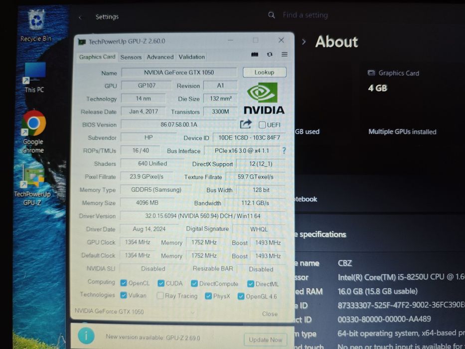 Laptop Gaming HP Pavilion i5 8250u gtx 1050 4gb 16gb ram 1tb ssd
