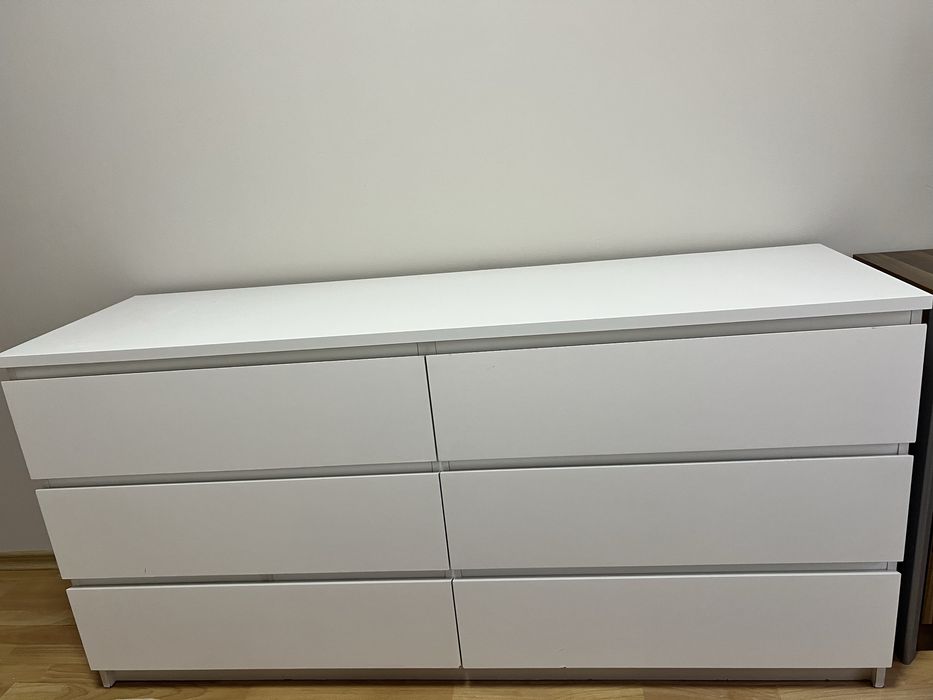 ИКЕА Malm скрин 6 чекмеджета бял