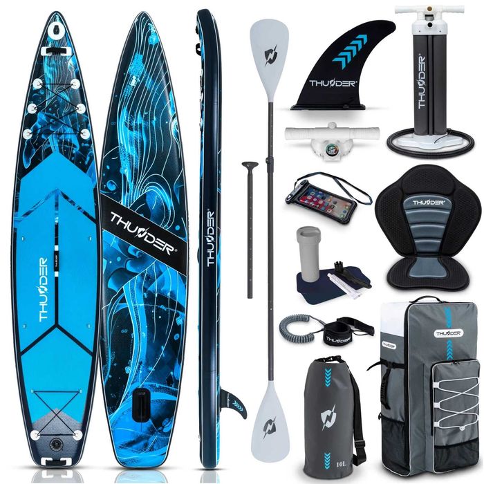 Placa Gonflabila Stand Up Paddle SUP 365cm + Scaun Caiac, Nouă, Sigilată, Set Premium Ultra Complet