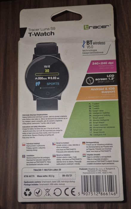 Bluetooth Smart часовник Tracer Luna S9 T-Watch