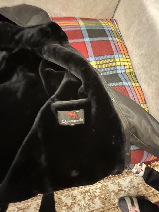 Мужское кожаное зимнее пальто