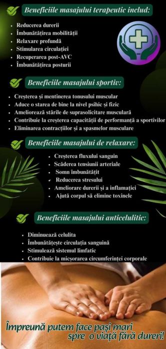 Masaj terapeutic , relaxare si anticelulitic