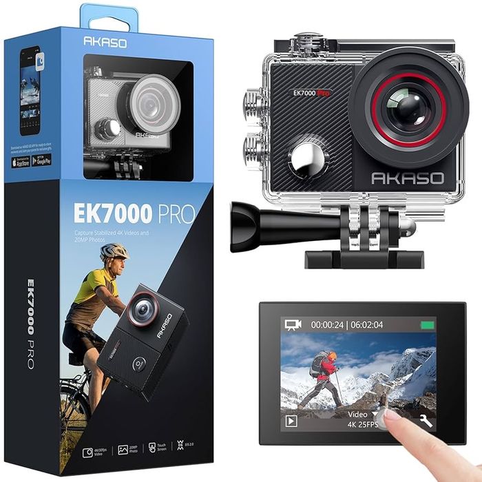Action Cam Akaso EK7000 Pro, 4K, TouchScreen, Nou, Sigilat