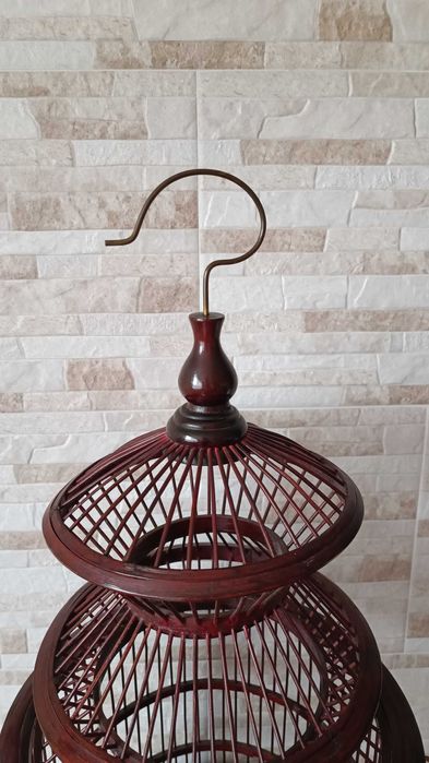 Стар китайски дървен кафез - ръчна изработка - рядък модел - 19в.