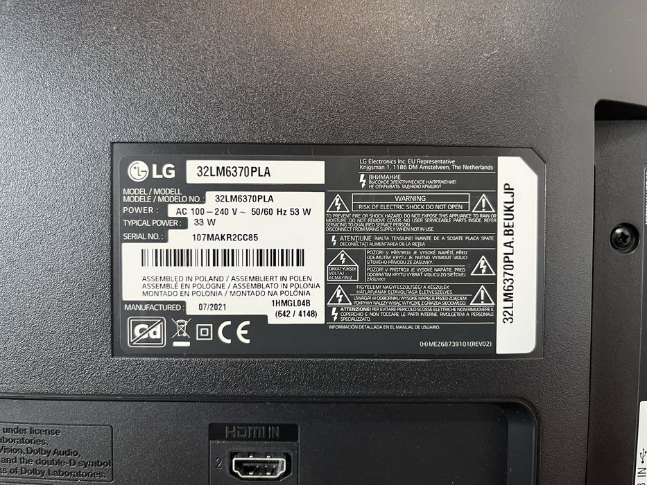 Televizor Full HD 1080p LG 32" (80 cm)