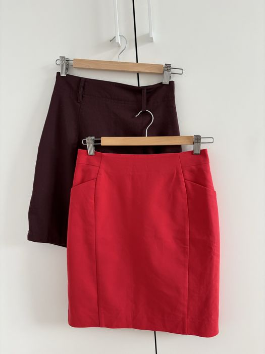 2 Дамски поли H&M за 10 евро общо в червено и бордо