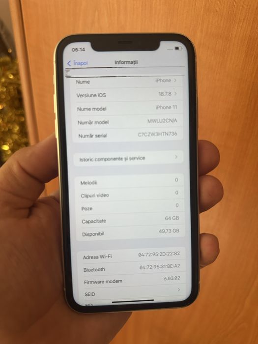 iPhone 11 Alb, 64GB.