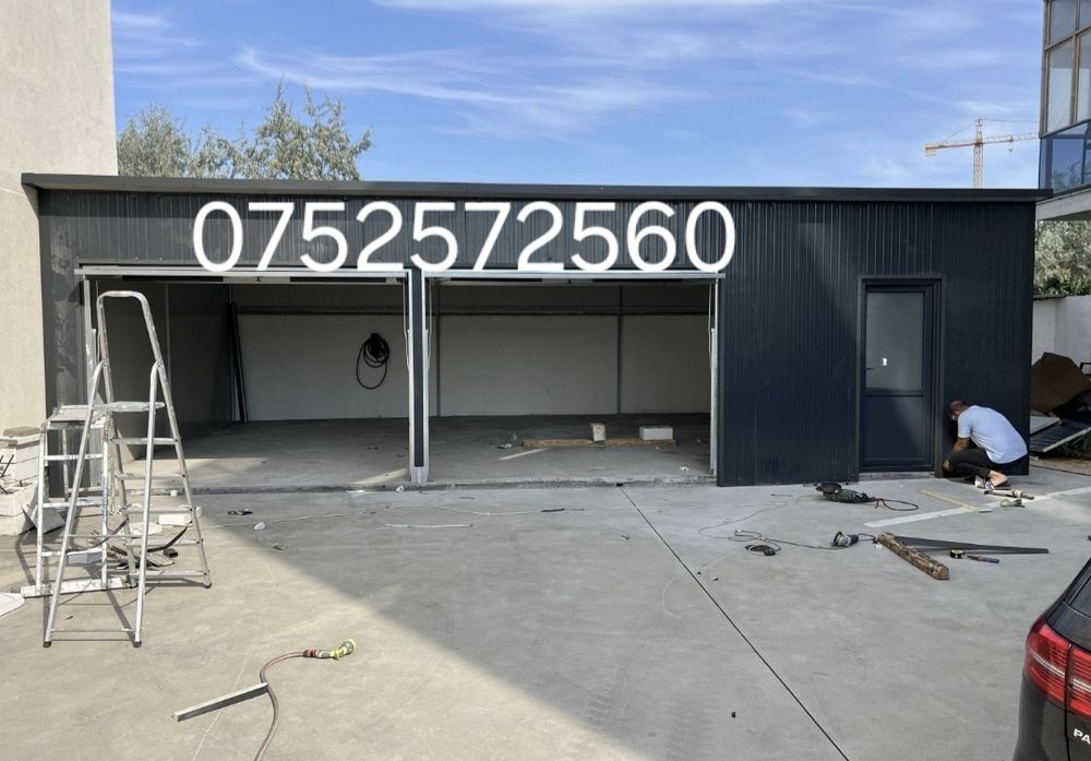 Garaje pe structuri metalice învelite cu panou senwis