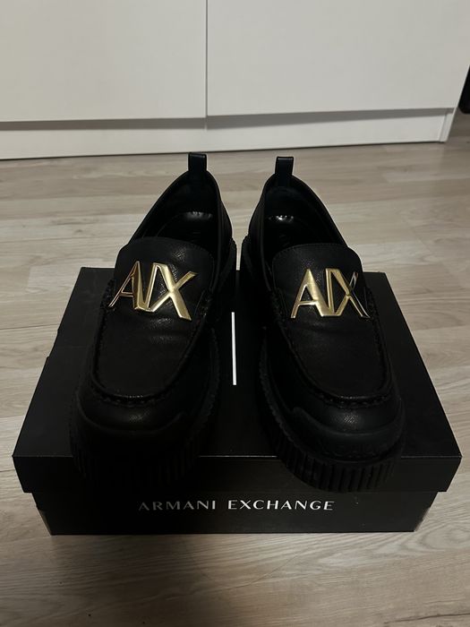 Mocasini negri Armani Exchange, 38