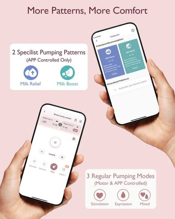 [Premium] Pachet 2 pompe sâni electrice hands-free Momcozy M9, Cozy Red, ca noi - folosit DOAR o săptămână