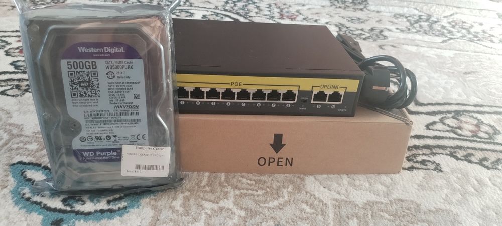 Ai Smart Swich 8POE 10/100Mbps  HDD Western Digital 500Gb