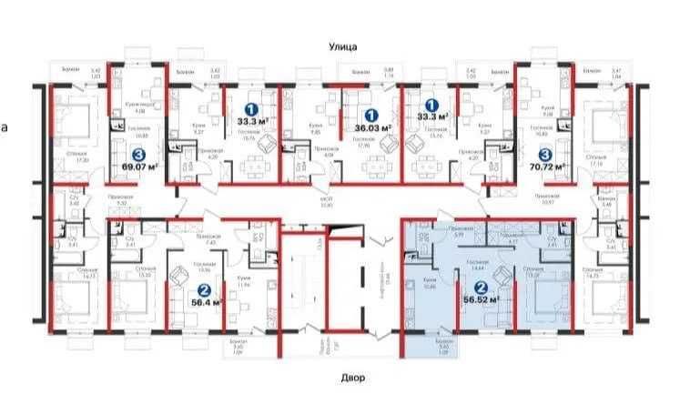 Nrg Meros, 2 комнаты, 56,52 м² коробка Узбум Фаргона йули Ул. Сайхун!