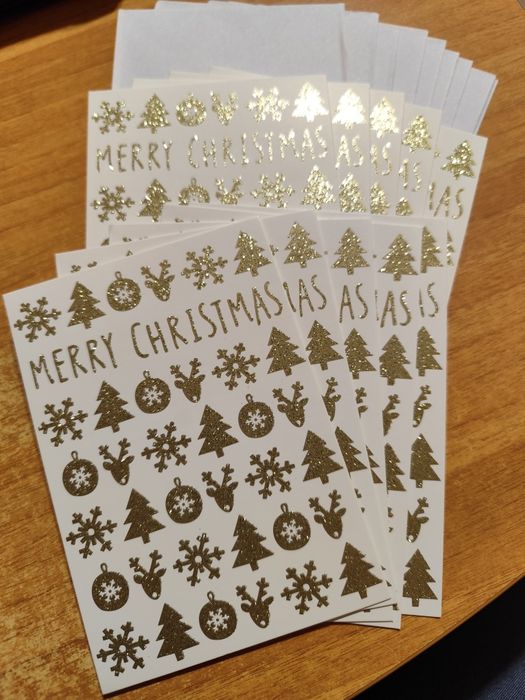 Комплект 10 коледни картички и 10 плика в пакет