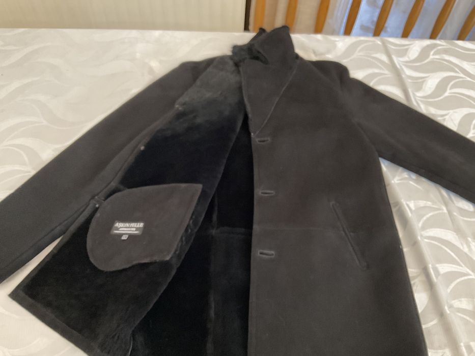 Мужское полупальто - натуральная дубленка с норковым воротником 48-50