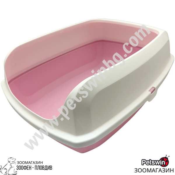 Полузатворена Котешка Тоалетна - M, L размер - Розова - Pet Interest