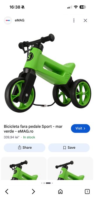 Bicicletă fără pedale Funny Wheels 2 în 1 – copii