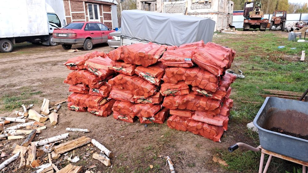 Дрова в мешках береза