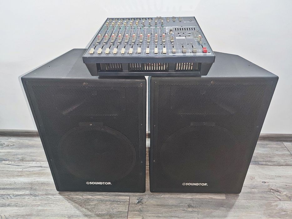 Озвучителна уредба 2х500W. Пулт - Yamaha EMX-5014. Тонколони - SELENIU