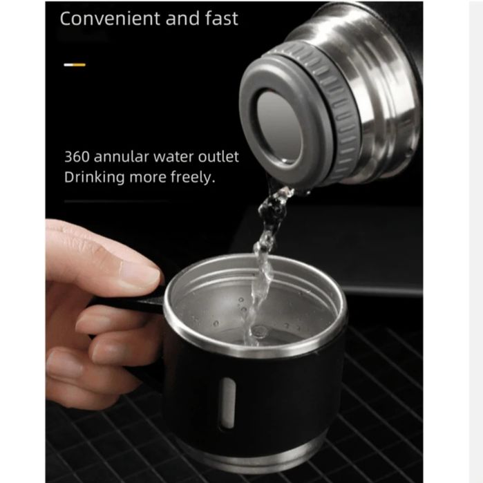 Луксозен Комплект Термос 500 мл с 3 Чаши с Дръжка и Топлоизолатор