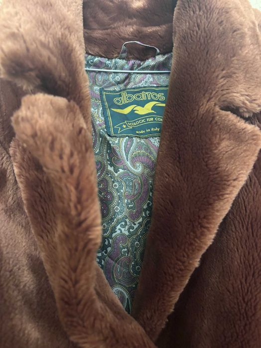 Albatros Made in Italy луксозно дълго дамско палто Ecologic Fur -- M/L, като ново