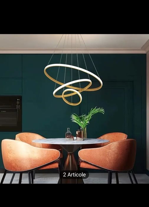 Lustră modernă cu LED-uri reglabil cu  inele tip pendul