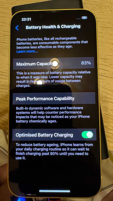 Vând iPhone 14 galben*, 128 GB